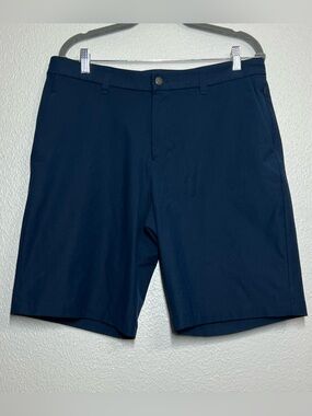 Lululemon Commission Shorts Relaxed 11" Mens 34 Blue Chino Warpstreme LM7A83